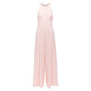 Emilia Wickstead Sabryn Pleated Front Flap Back Halter Wide Jumpsuit